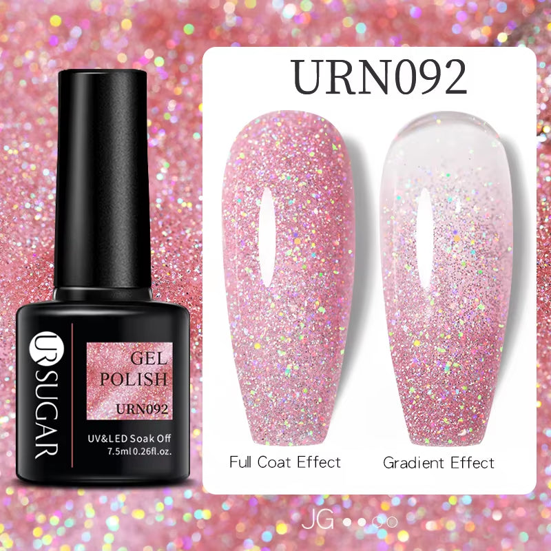 7.5Ml Nude Glitter Color Nail Gel Polish Semi-Permanent Varnish Soak off Nail Art Base Top Coat UV LED Gel Manicure