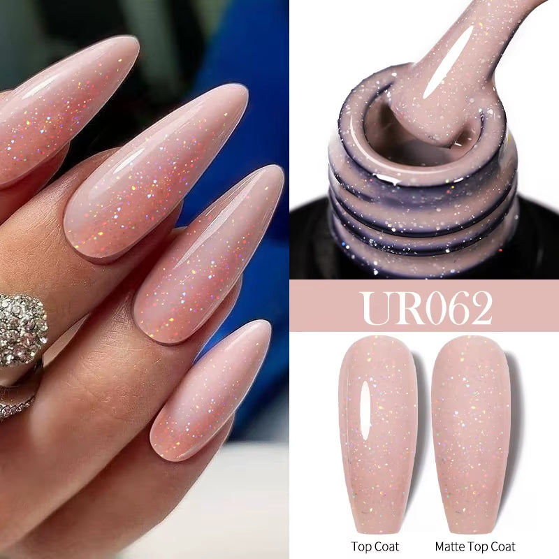 7.5Ml Nude Glitter Color Nail Gel Polish Semi-Permanent Varnish Soak off Nail Art Base Top Coat UV LED Gel Manicure