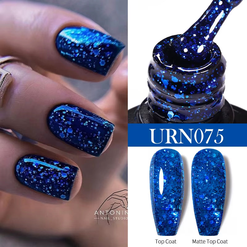 7.5Ml Nude Glitter Color Nail Gel Polish Semi-Permanent Varnish Soak off Nail Art Base Top Coat UV LED Gel Manicure