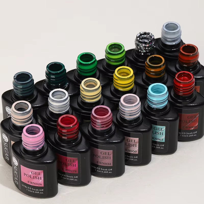 7.5Ml Nude Glitter Color Nail Gel Polish Semi-Permanent Varnish Soak off Nail Art Base Top Coat UV LED Gel Manicure