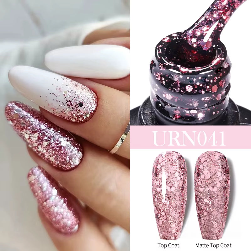 7.5Ml Nude Glitter Color Nail Gel Polish Semi-Permanent Varnish Soak off Nail Art Base Top Coat UV LED Gel Manicure