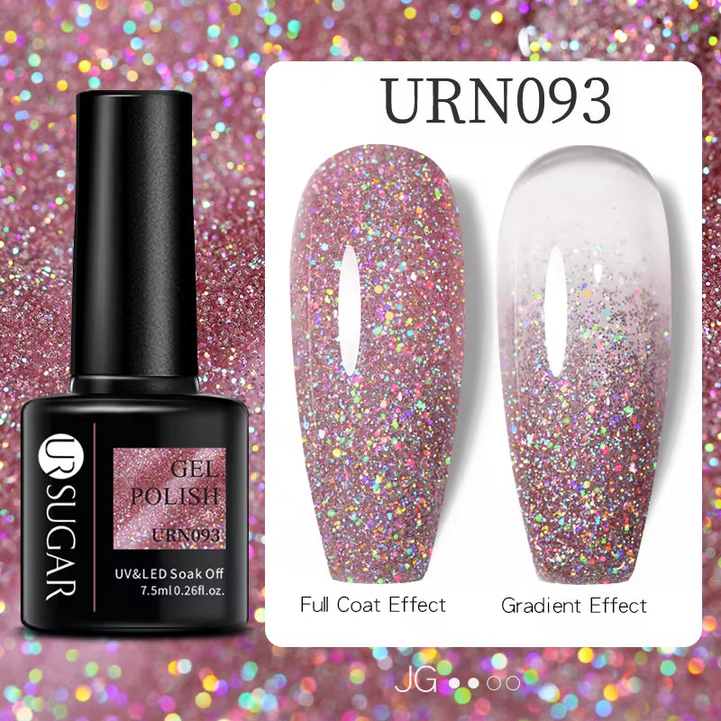 7.5Ml Nude Glitter Color Nail Gel Polish Semi-Permanent Varnish Soak off Nail Art Base Top Coat UV LED Gel Manicure