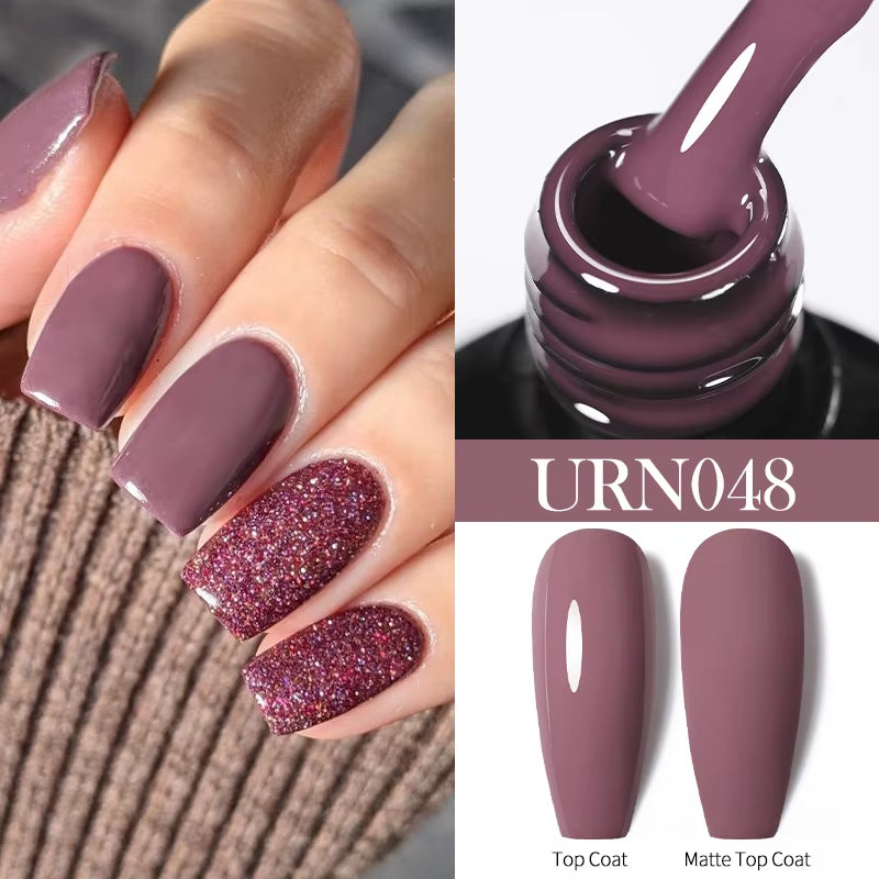 7.5Ml Nude Glitter Color Nail Gel Polish Semi-Permanent Varnish Soak off Nail Art Base Top Coat UV LED Gel Manicure