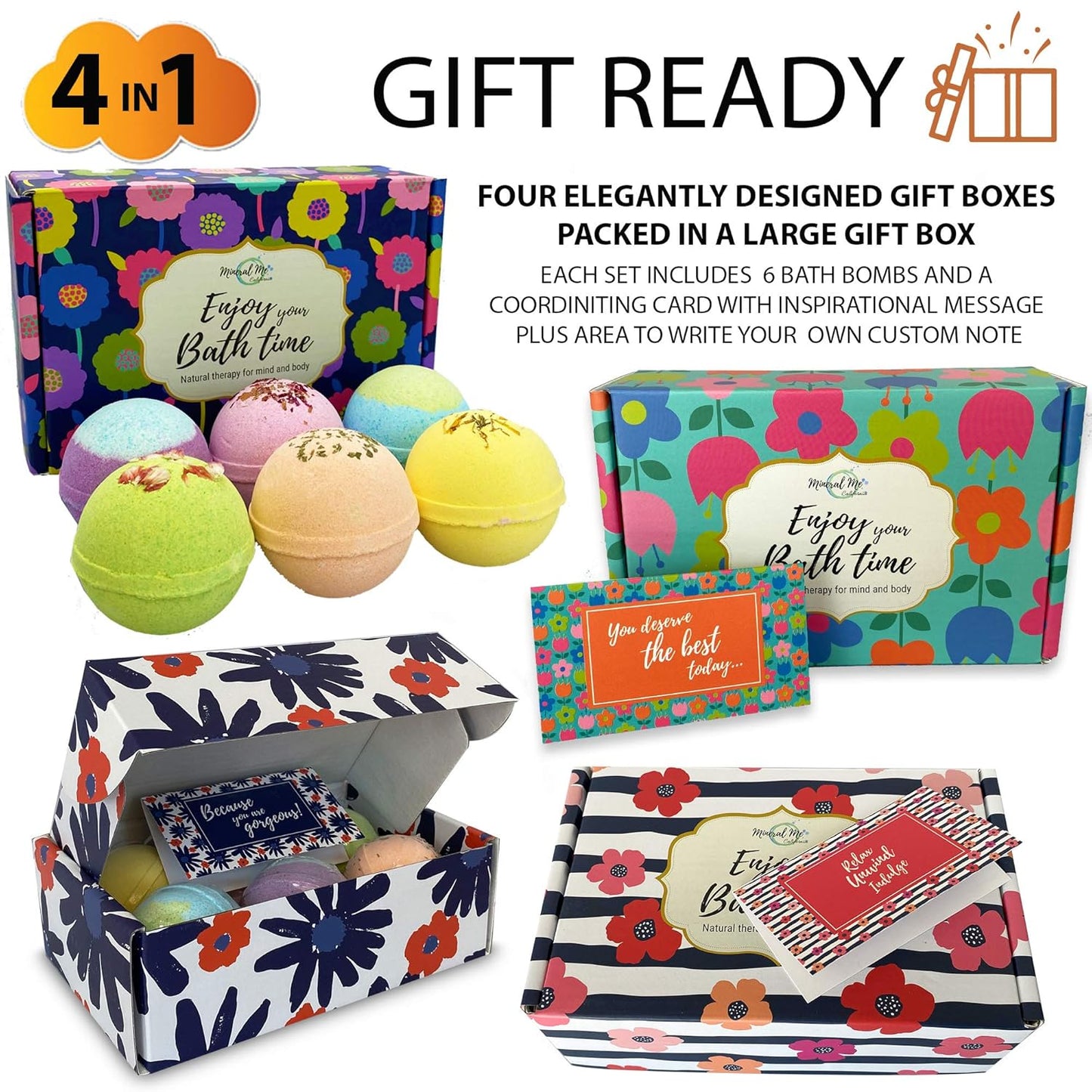 Bath Bombs for Women Relaxing - 24 Natural and Organic Bath Bombs with Essential Oils & Moisturizing Shea Butter, Bathbombs for Girls, Selfcare Mothers Day Gifts for Mom, Women, Wife, Girlfriend