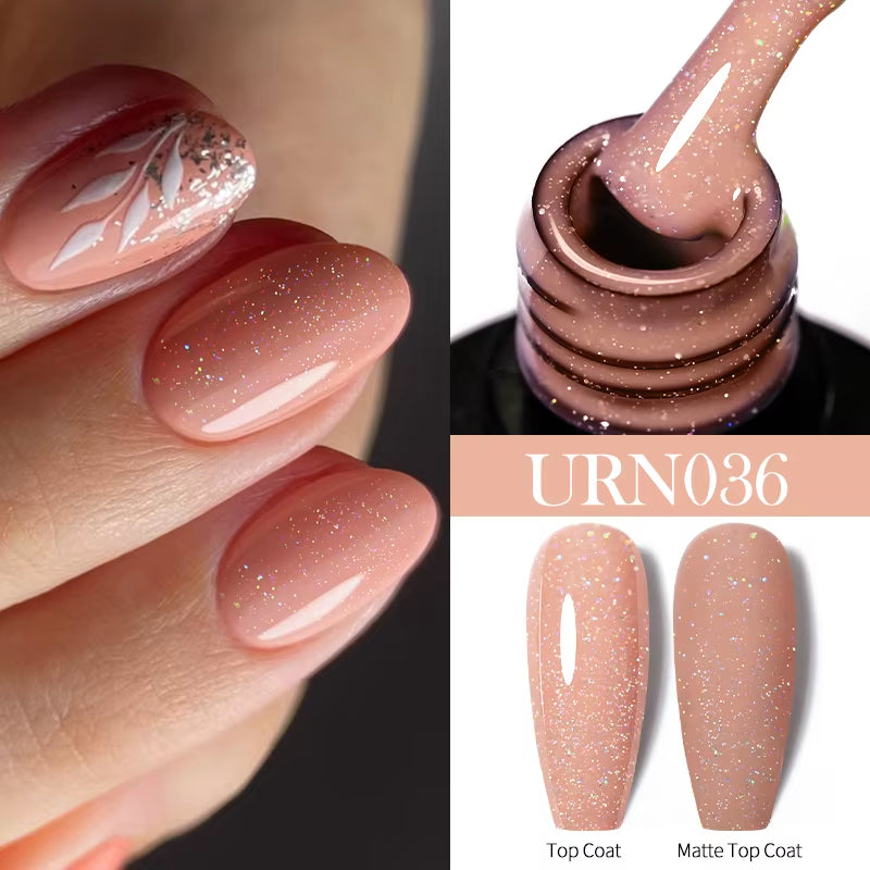 7.5Ml Nude Glitter Color Nail Gel Polish Semi-Permanent Varnish Soak off Nail Art Base Top Coat UV LED Gel Manicure