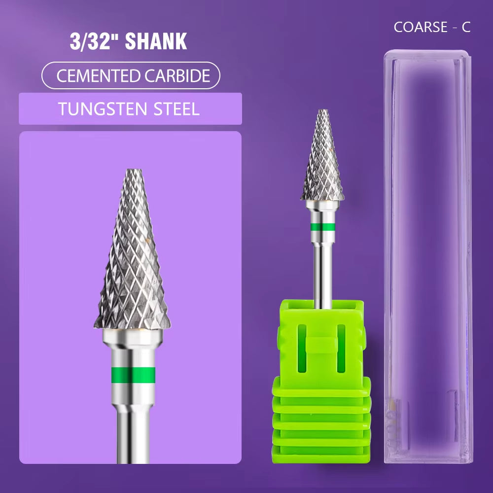 Ceramic Tungsten Carbide Nail Drill Bit Rotate Burr Milling Nail Cutter Bits Electric Drill Machine for Manicure Pedicure Tools