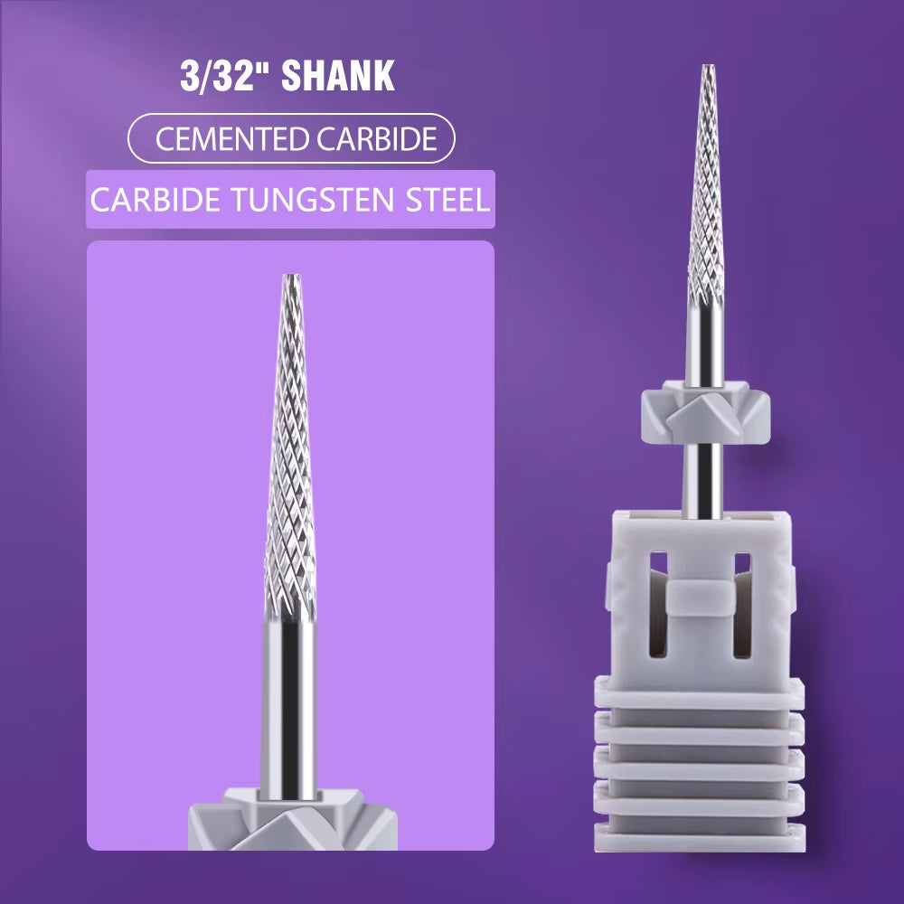 Ceramic Tungsten Carbide Nail Drill Bit Rotate Burr Milling Nail Cutter Bits Electric Drill Machine for Manicure Pedicure Tools