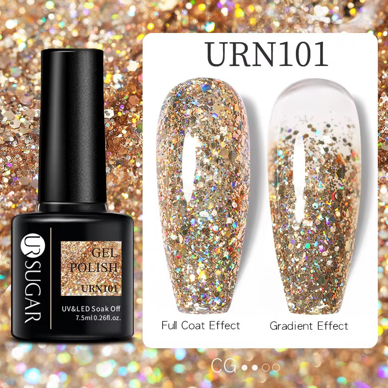 7.5Ml Nude Glitter Color Nail Gel Polish Semi-Permanent Varnish Soak off Nail Art Base Top Coat UV LED Gel Manicure
