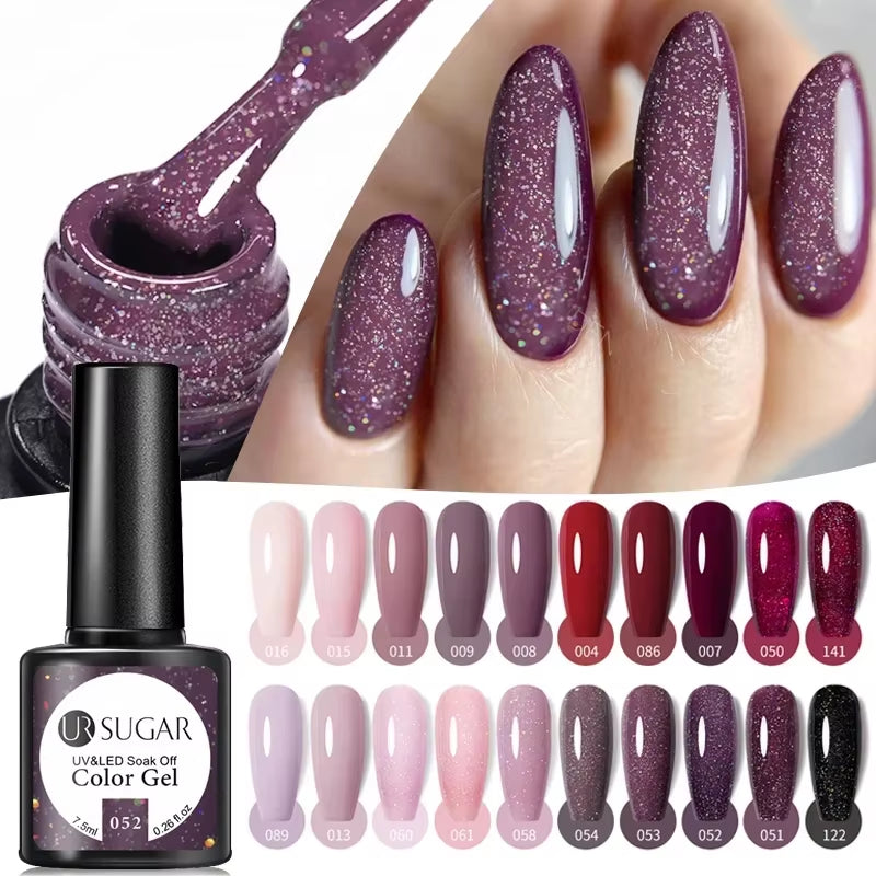 7.5Ml Nude Glitter Color Nail Gel Polish Semi-Permanent Varnish Soak off Nail Art Base Top Coat UV LED Gel Manicure