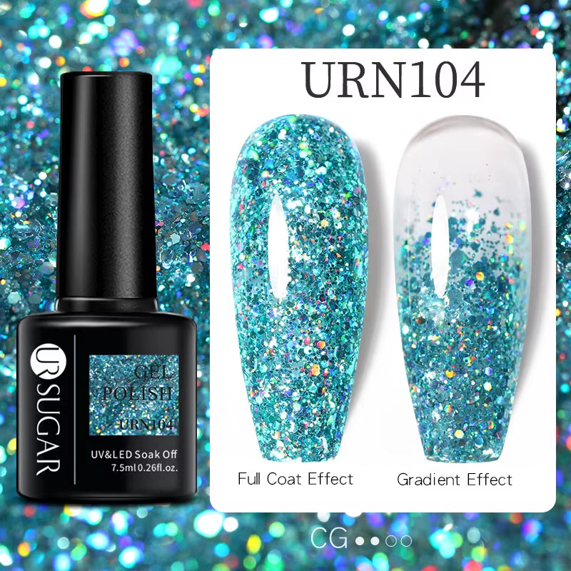 7.5Ml Nude Glitter Color Nail Gel Polish Semi-Permanent Varnish Soak off Nail Art Base Top Coat UV LED Gel Manicure