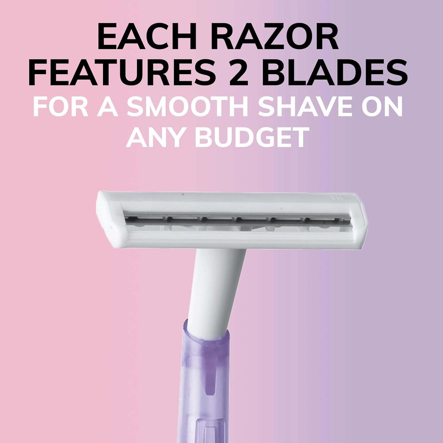 Silky Touch Women'S Disposable Razors, with 2 Blades, Pretty Pastel Razor Handles, 40 Count Value Pack of Womens Razors