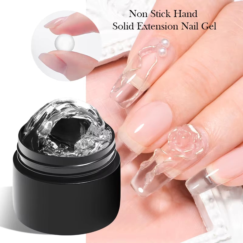 7Ml Clear Non Stick Hand Solid Extension Nail Gel Polish Carving Flower Nail Art Building UV Gel Acrylic Varnish