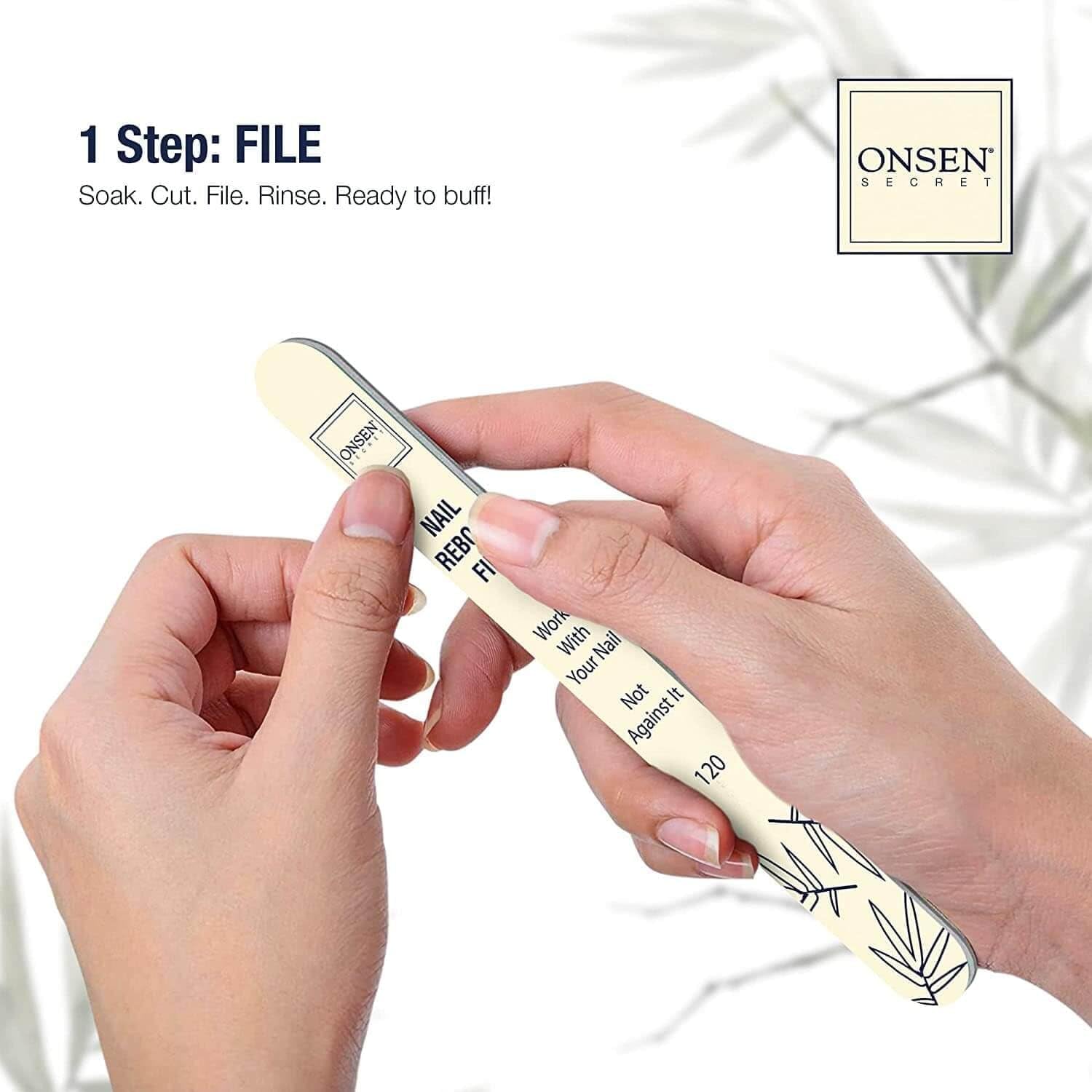 Secret Nail Care Kit - Japanese Nail Buffer and Shine Kit - Strengthening & Shining - Spa-Quality Manicure - Organic Ingredients - Long-Lasting Shine - Easy & Safe - W/Cuticle Care Serum - 1Pk