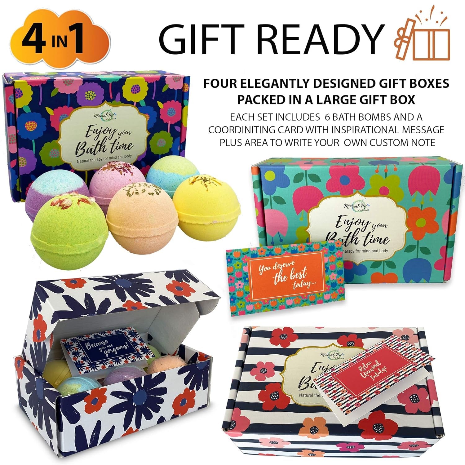 Bath Bombs for Women Relaxing - 24 Natural and Organic Bath Bombs with Essential Oils & Moisturizing Shea Butter, Bathbombs for Girls, Selfcare Mothers Day Gifts for Mom, Women, Wife, Girlfriend