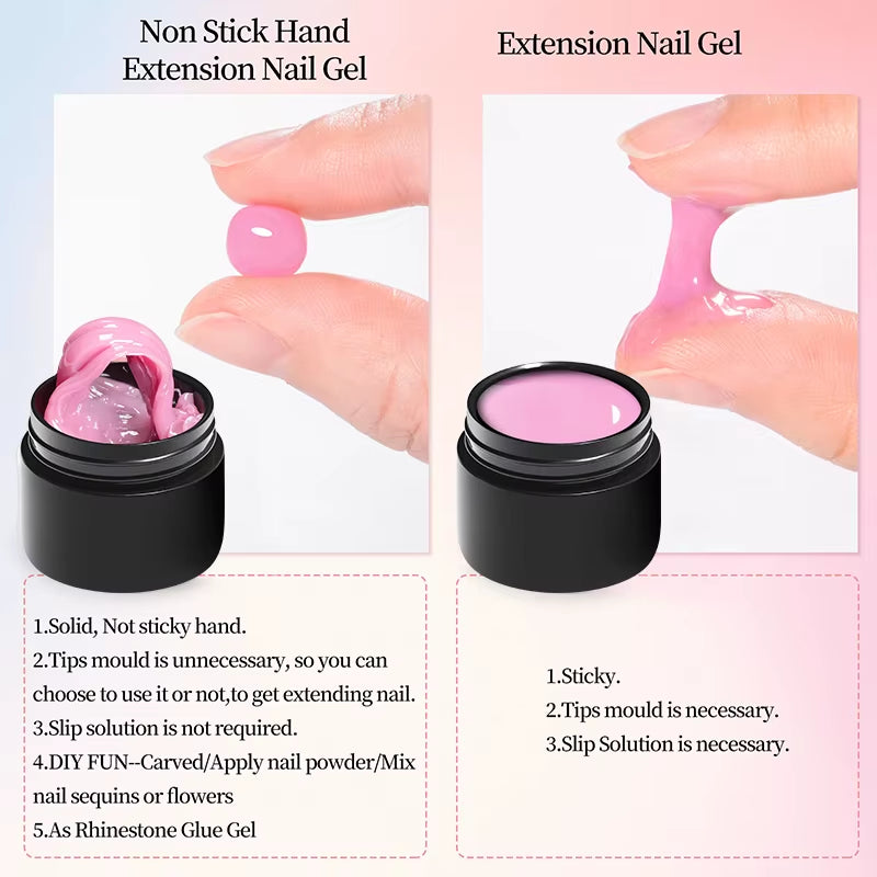 7Ml Clear Non Stick Hand Solid Extension Nail Gel Polish Carving Flower Nail Art Building UV Gel Acrylic Varnish