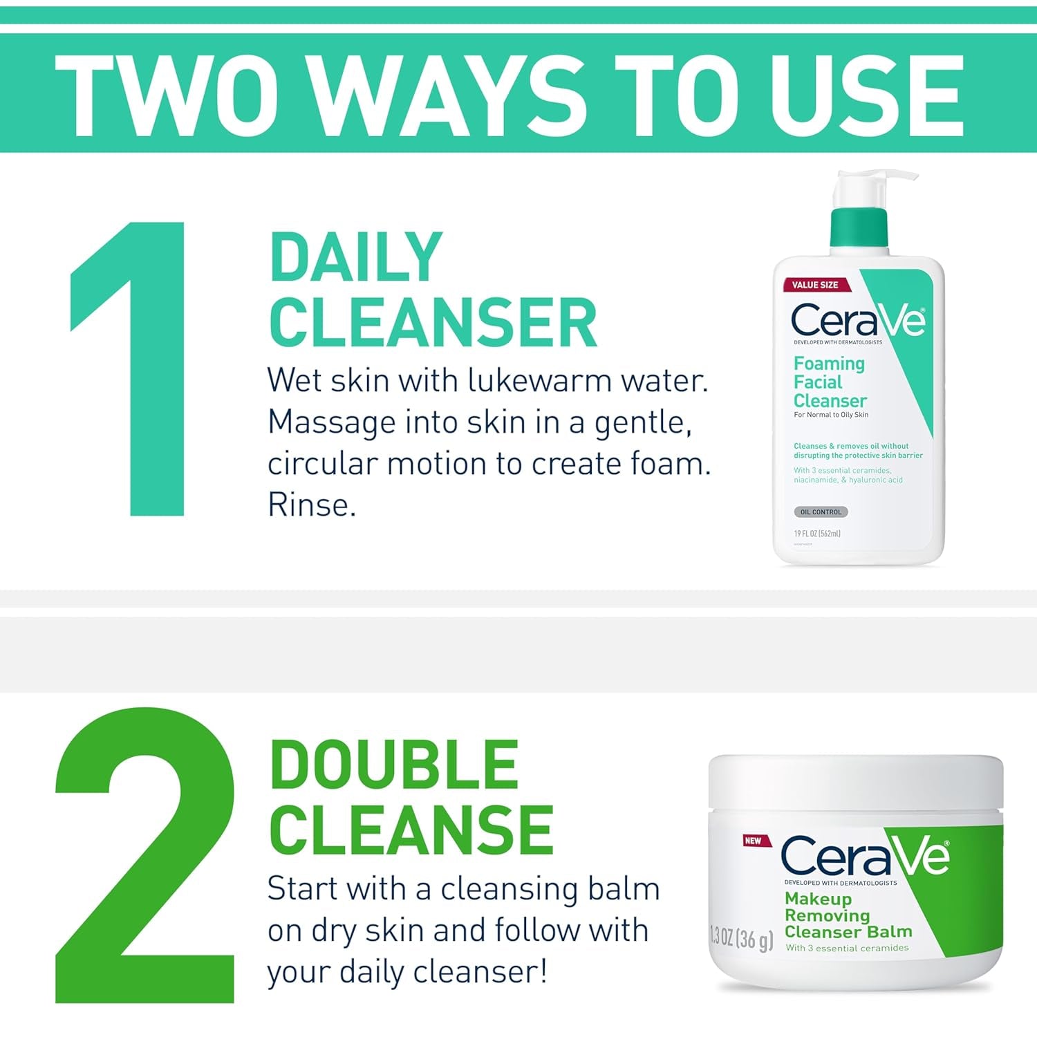 Foaming Facial Cleanser, Daily Face Wash for Oily Skin, Hyaluronic Acid + Ceramides + Niacinamide, Fragrance Free & Paraben Free, Non-Drying Oil Control Face Wash, 16 Fluid Ounces