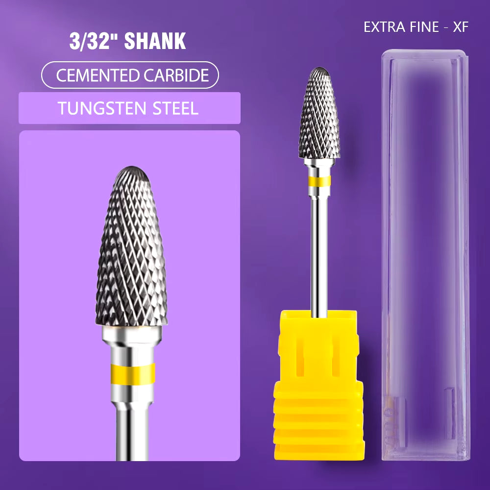 Ceramic Tungsten Carbide Nail Drill Bit Rotate Burr Milling Nail Cutter Bits Electric Drill Machine for Manicure Pedicure Tools