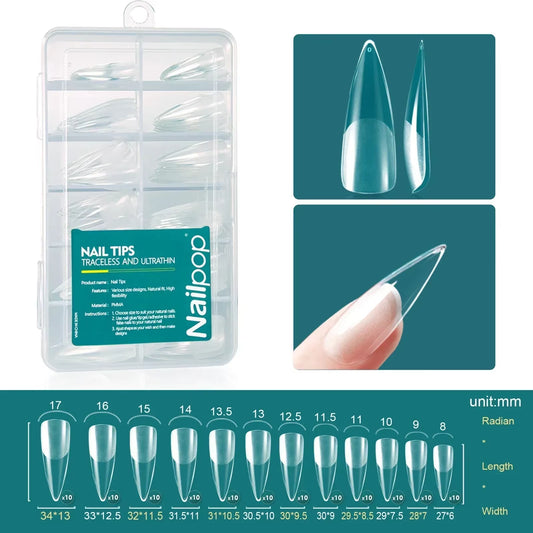 120Pcs/Box Gel X Nail Tips Medium Short Shape Almond/Square/Soft Gel Nail Tips False Nails Soak off Easy Nail Extensions