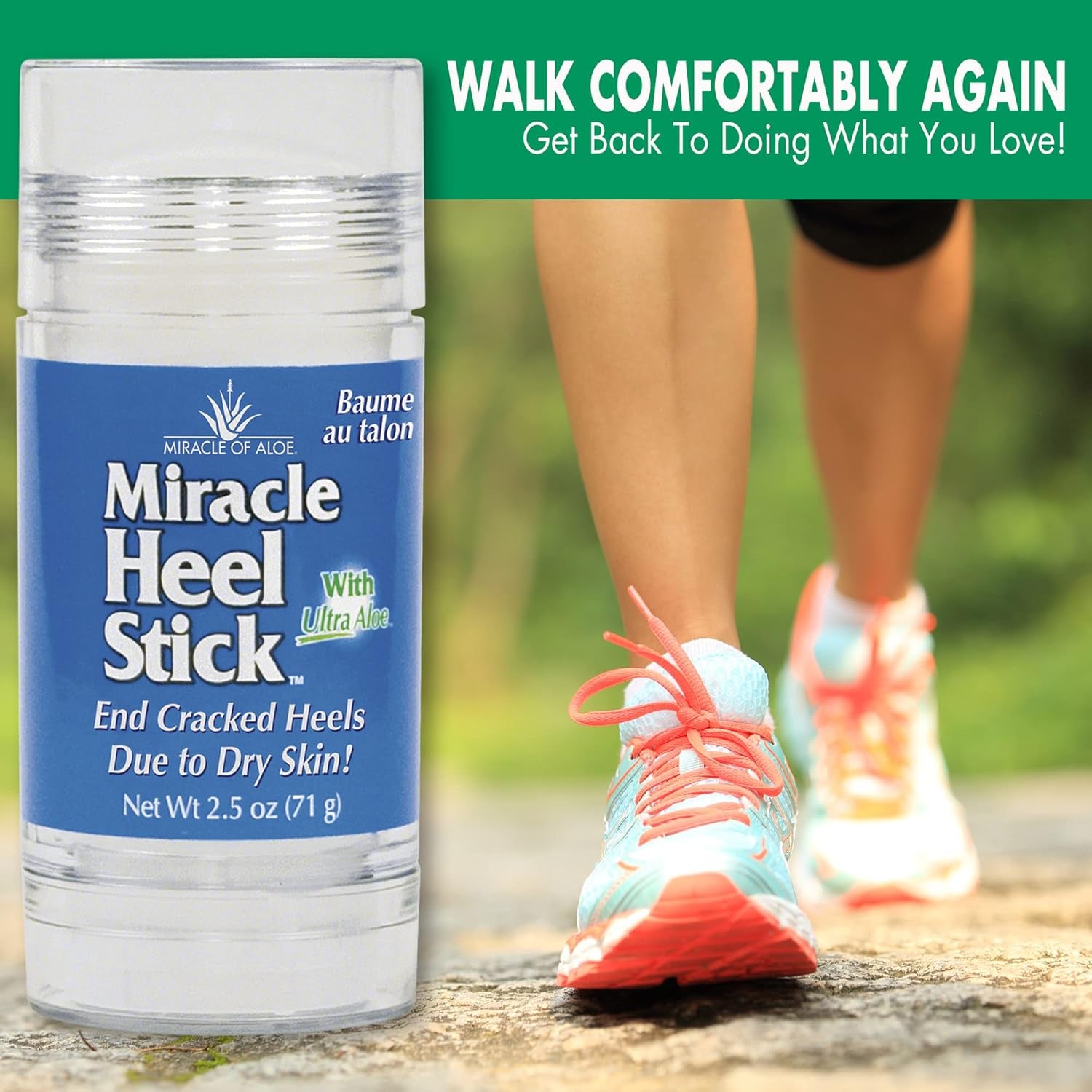Miracle Heel Stick with Pure Ultraaloe Aloe Vera Gel | 2.5 Ounce Stick
