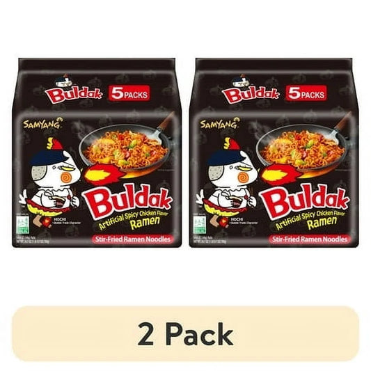 (2 Pack)  Spicy Hot Chicken Flavor Instant Ramen, 4.94 Oz, 5 Pack