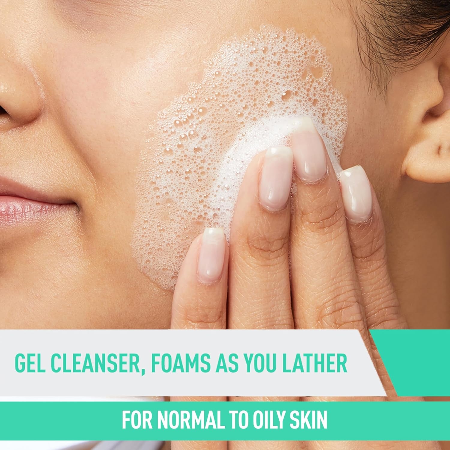 Foaming Facial Cleanser, Daily Face Wash for Oily Skin, Hyaluronic Acid + Ceramides + Niacinamide, Fragrance Free & Paraben Free, Non-Drying Oil Control Face Wash, 16 Fluid Ounces