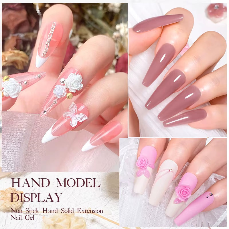 7Ml Clear Non Stick Hand Solid Extension Nail Gel Polish Carving Flower Nail Art Building UV Gel Acrylic Varnish