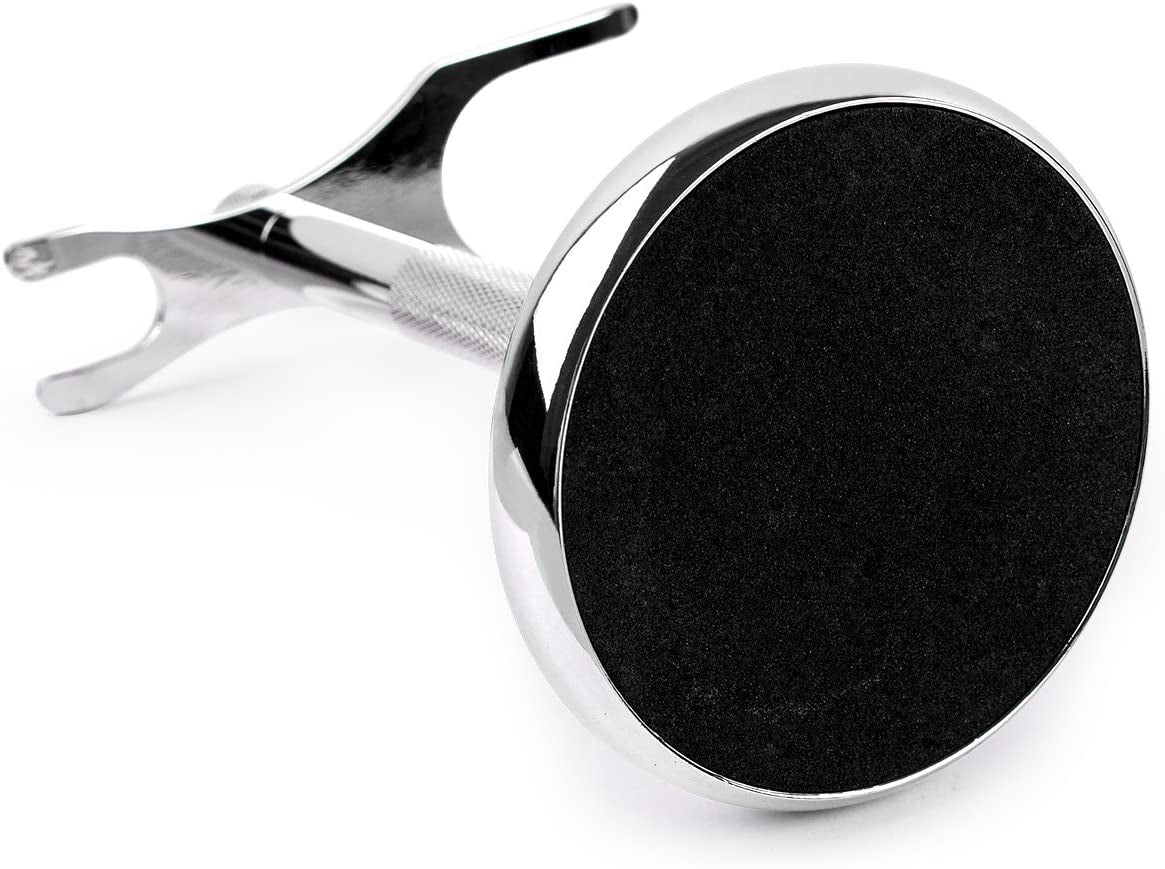Deluxe Chrome Razor and Brush Stand Holder, Prolong the Life of Your Shaving Brush, 2 Prongs