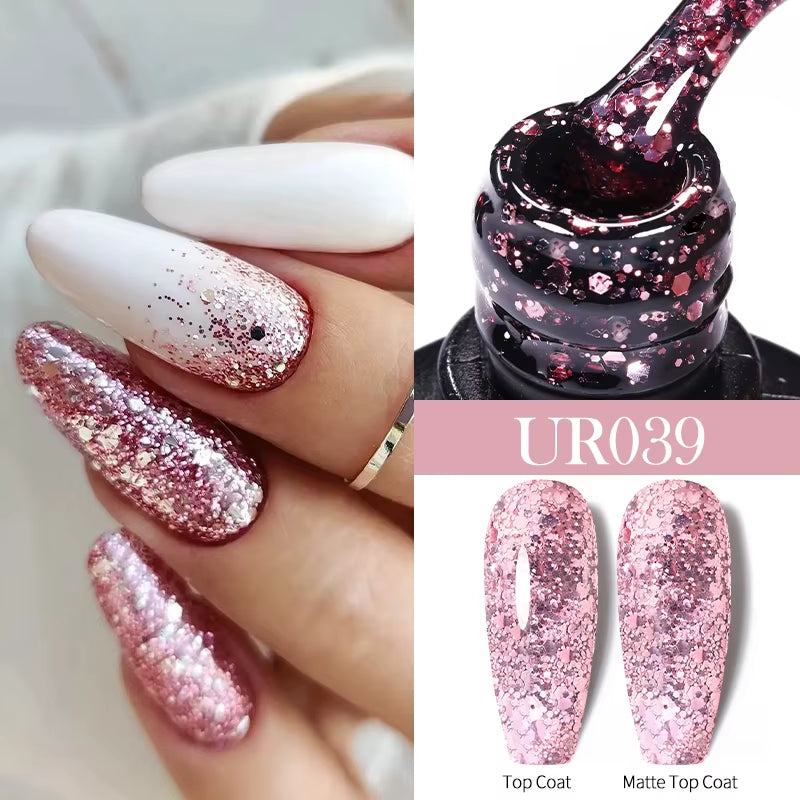 7.5Ml Nude Glitter Color Nail Gel Polish Semi-Permanent Varnish Soak off Nail Art Base Top Coat UV LED Gel Manicure