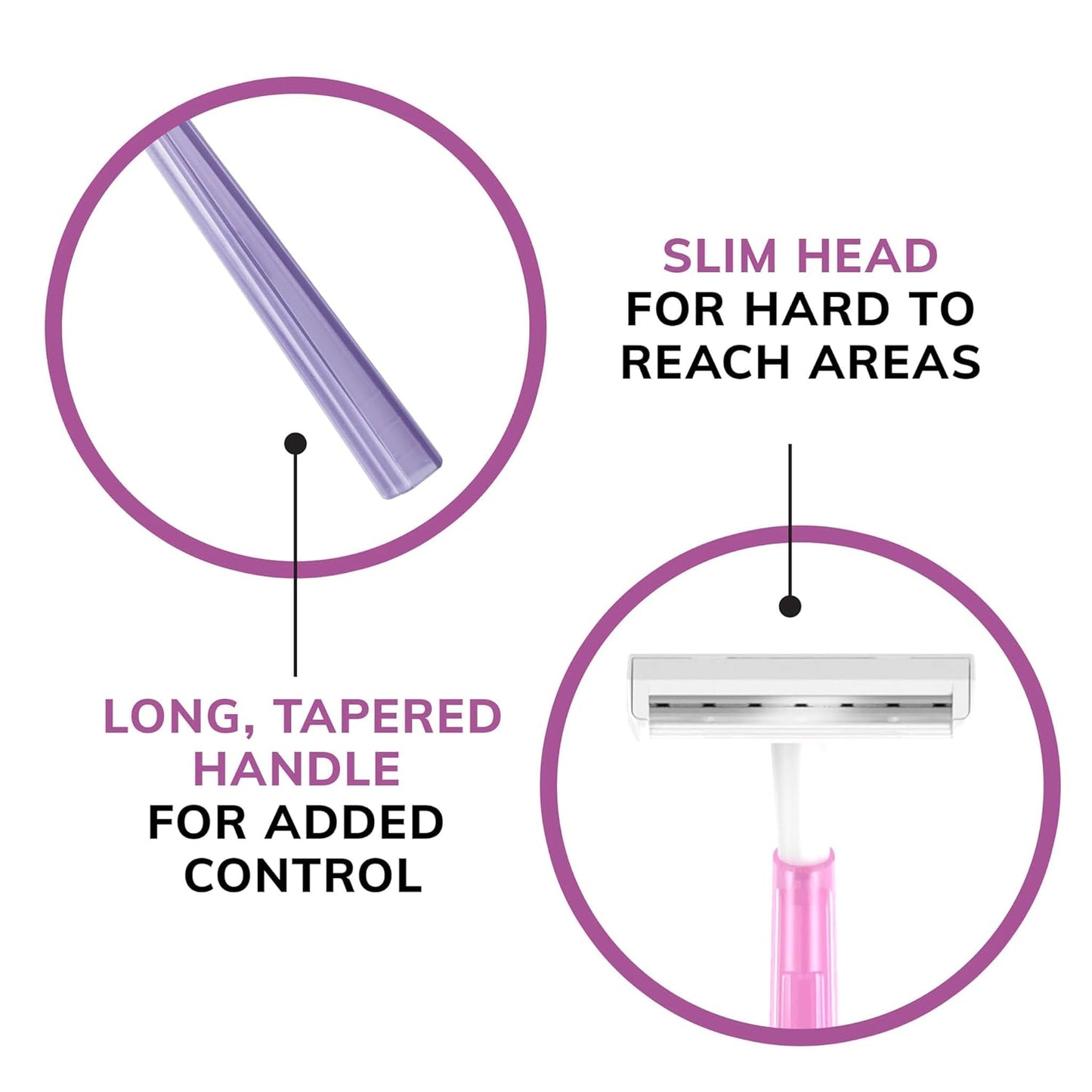 Silky Touch Women'S Disposable Razors, with 2 Blades, Pretty Pastel Razor Handles, 40 Count Value Pack of Womens Razors